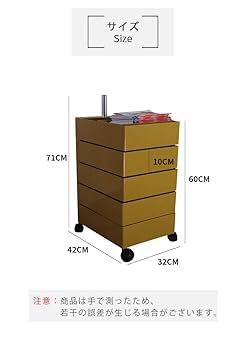 Amazon.co.jp: デザイナーズ家具 ワゴン キッチン 5段 収納